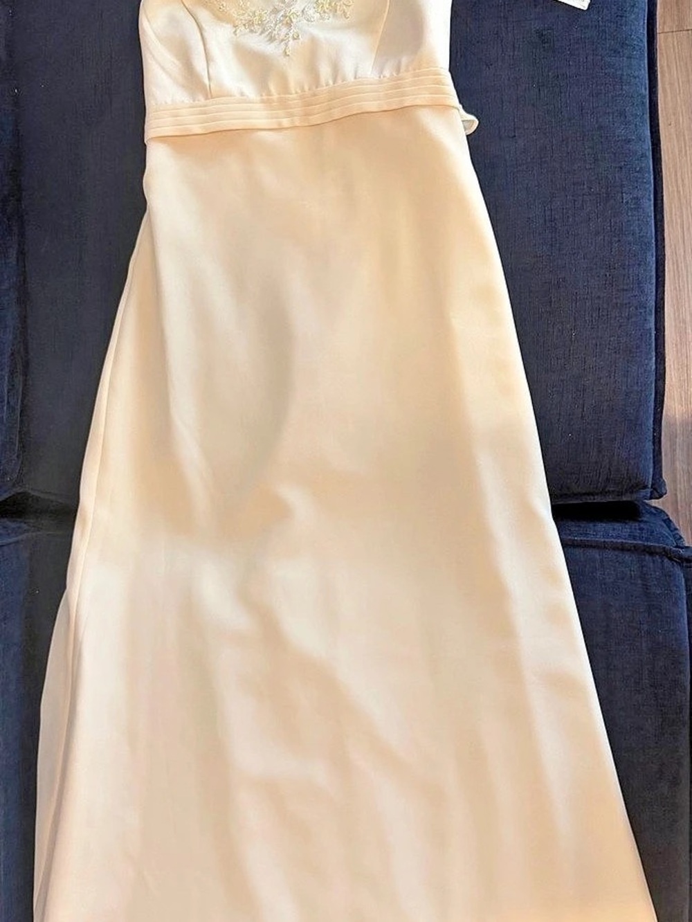 David's Bridal Halter Maxi Wedding Dress in banana color Size 14